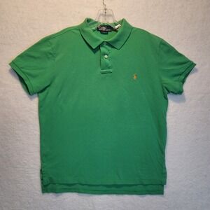 Polo Ralph Lauren Custom Fit Green Polo Shirt Cotton